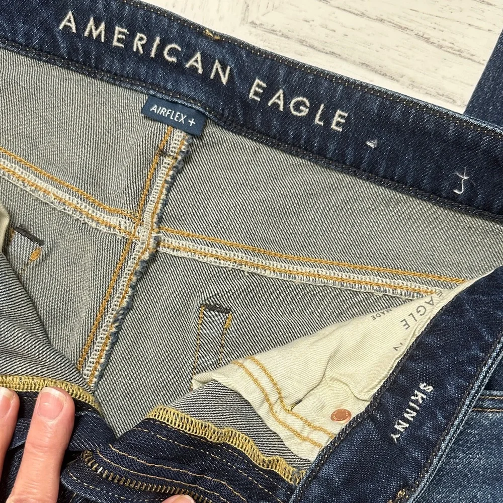 American Eagle Outfitters Men's Dark Blue Skinny Jeans - Picture 5 of 6